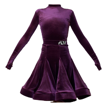 ALN Ailona Latin Dance Suit Girls New Velvet Professional Dance Performance Competition Regulations Performance Suit