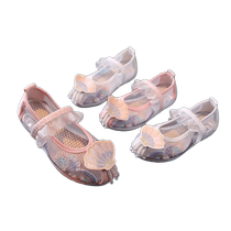 Childrens net shoes ethnic style cloth shoes tendon soles girls Hanfu shoes sandals Chinese style dance shoes costume embroidered shoes