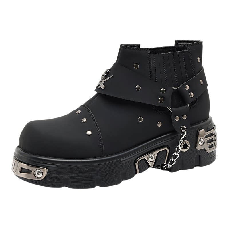 Subculture Martin boots men's thick-soled heightening short boots cos personality punk style work boots high-end Chelsea boots