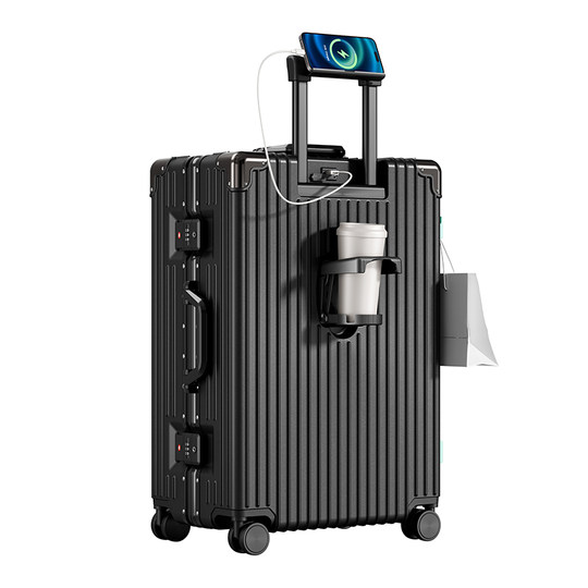 Pull back 2025 new suitcase, sturdy and durable, thickened travel code box, boys and girls trolley case, 24-inch leather suitcase