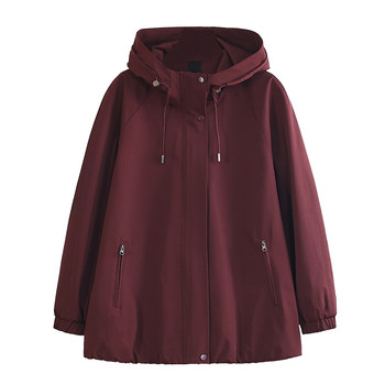 Extra large size mid-length hooded windbreaker 200 pounds