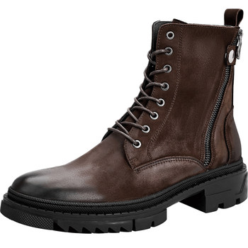 Lace-up retro style trendy thick-soled round-toe outdoor boots