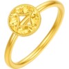 Saturday Blessing 5G Pure Gold Ring Gold Priced to Bring Fortune Broken Ice Copper Coin Ring Women's Ring Holiday Gift