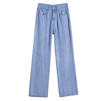 Tencel jeans ແມ່ຍິງ summer ກ້ອນບາງໆ pants ຂາກ້ວາງ