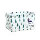 Cotton and linen fabric toy dormitory folding waterproof storage basket