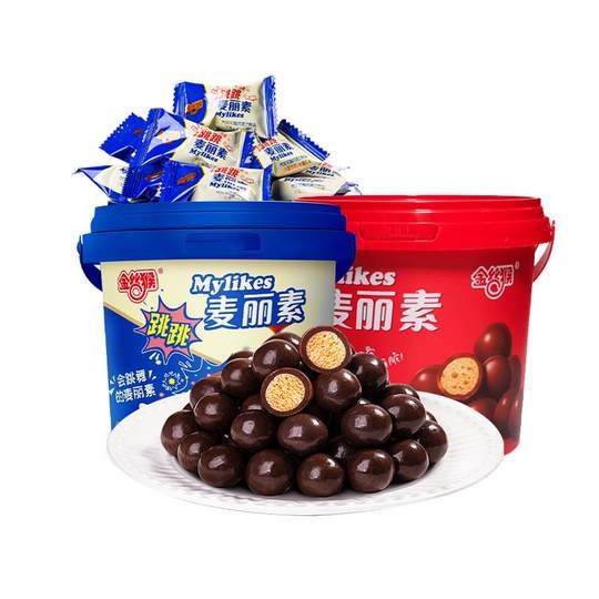 【交个朋友双12现货补贴】金丝猴麦丽素原味跳跳桶装（代可可脂）