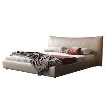 Yiluo leather bed Italian minimalist Chanel bed light luxury modern simple master bedroom high-end atmospheric floor-standing soft bed