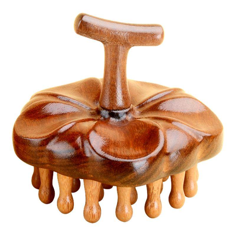 Golden Sandalwood Persimmon Ruyi Massage Comb