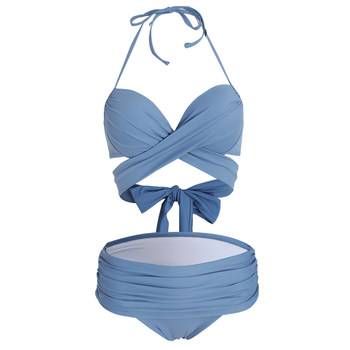 Women's korean split bikini swimsuit with underwire push-up