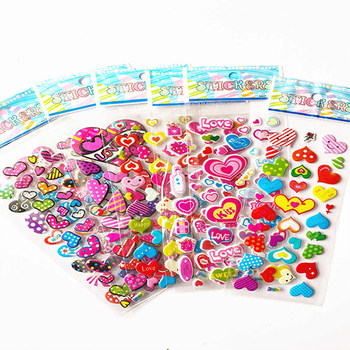 Children's stickers for boys and girls, princess cartoon stickers, 3d three-dimensional bubble sticky books, kindergarten gifts, school gifts