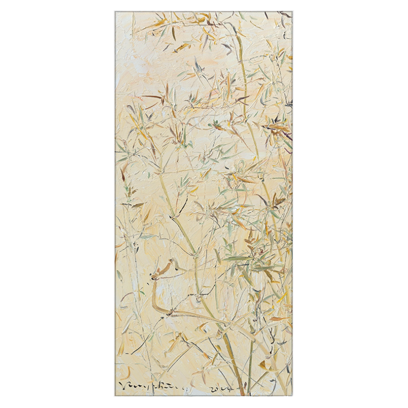 金丝竹 付毅兵限量签名立体版画玄关装饰画客厅高级感艺术画油画
