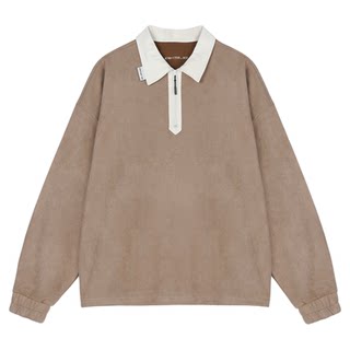 Bjhg reckless american long-sleeved polo shirt sweatshirt for men, autumn and winter eco-friendly suede casual t-shirt for women