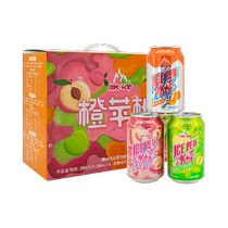 Soda à lorange Bingfeng saveur de pomme boîte-cadeau de boisson mélangée à saveur de pêche blanche 330 ml * 12 canettes