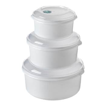 Three-piece set of microwave heating bowls