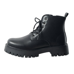 Side zipper Martin boots men's high-top style British ຫນັງແທ້ສີດໍາ workwear ລົດຈັກເກີບ summer ເພີ່ມຂຶ້ນສູງເທິງເກີບສັ້ນ