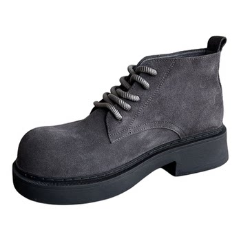 2026 thick-soled genuine leather martin boots for men, european and american retro british high-top leather shoes, breathable men's chelsea boots