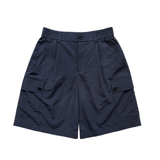 Navy casual pocket work shorts for boys in summer 2025 new loose versatile simple five-point pants