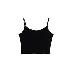 Aojuku modal cotton short style camisole with exposed belly button women's top solid color bottoming versatile black and white thin summer