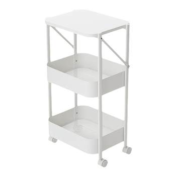 Muji convenient foldable iron cart storage rack household multi-level kitchen floor-standing storage rack