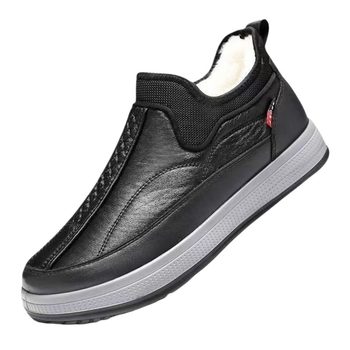 Old beijing cotton shoes men's waterproof anti-slip slip-on winter velvet thickened warm cloth shoes middle-aged and elderly men's snow boots