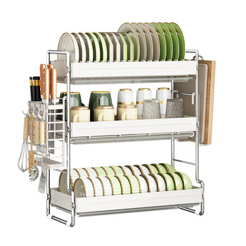 Kitchen bowl rack storage rack multi-function bowl and plate storage box household bowls and chopsticks cupboards drain storage rack