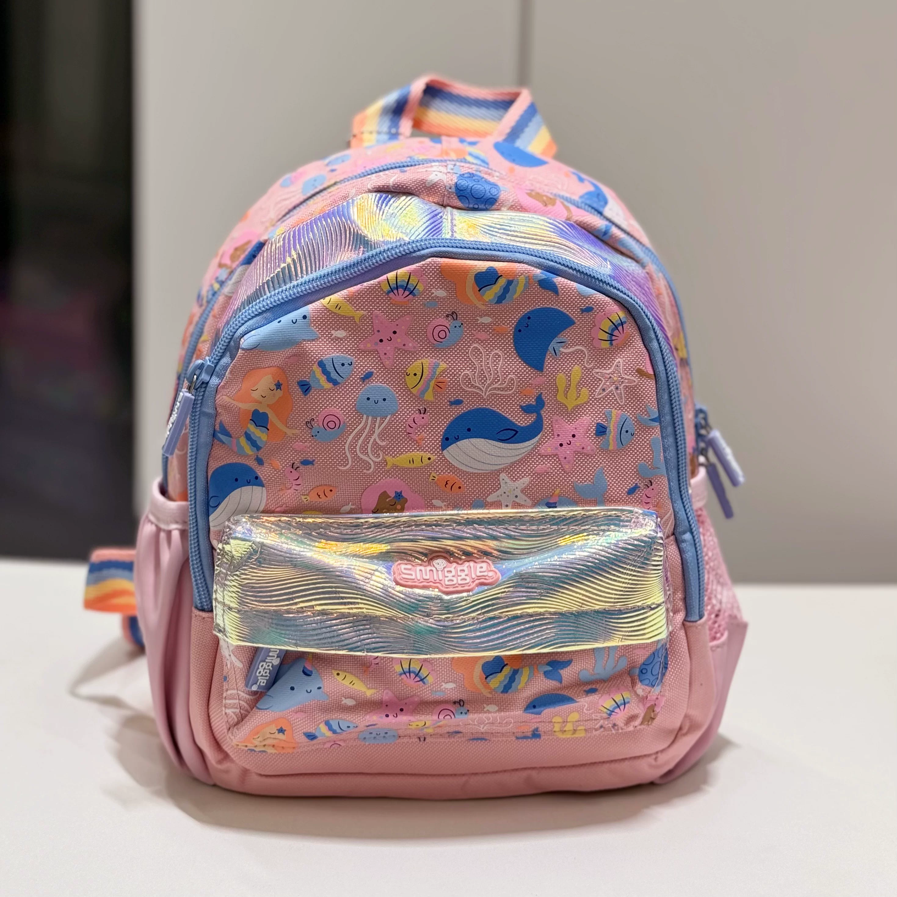 Fuchsia school bag for early age, universal backpack, storage system, 1-3-6 years