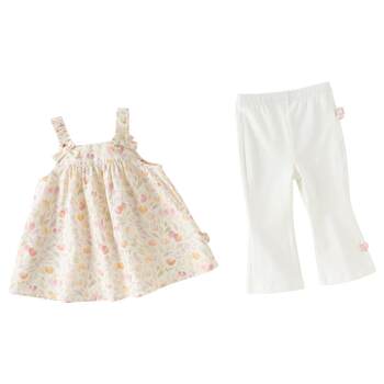 David bella ເດັກຍິງ cropped pants set baby class a tops flared pants 2026 summer new children's two-piece set