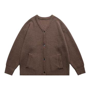 Ayudai cardigan v-neck waffle sweater to keep warm Ayudai cardigan v-neck waffle sweater to keep warm