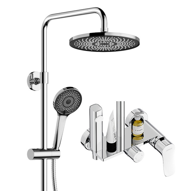 Jiumu official flag bathroom shower head shower set household automatic descaling water bathroom flower sun shower