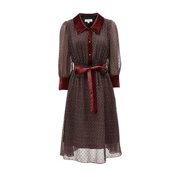 Autumn and winter mid-length skirt floral mid-length skirt floral texture