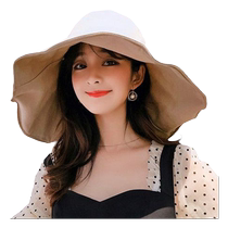 Fisherman Hat Womens Korean Style Summer Big Brim Reversible Versatile Sun Protection Hat Sun Hat Fashionable and Western Style