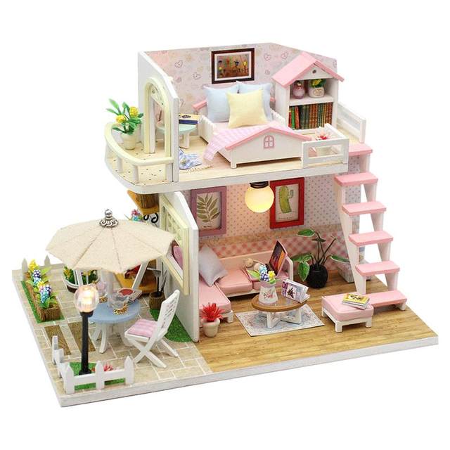 Loft handmade house building assembly model