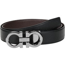 (Self-operated) Ferragamo Ferragamo mens leather plate buckle double-sided belt belt 679710