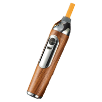 Walnut eco-friendly cigarette holder one-click ignition with cigarette lighter lazy cigarette holder car ashtray that does not shed ash beech wood cigarette holder