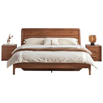 ເຮືອນ Quanyou ຮູບແບບໃຫມ່ຂອງຈີນໄມ້ແຂງກອບພື້ນເຮືອນທີ່ຢືນຢູ່ໃນປ່ອງສູງການເກັບຮັກສາຫ້ອງນອນ double bed panel ເຟີນີເຈີ 121206