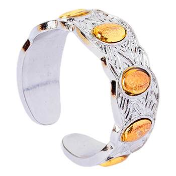 Putuoshan seven-grain rice open ring handmade vintage