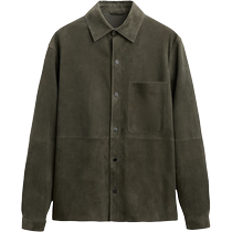 ZARA 2024 new autumn products mens suede leather slim lapel long-sleeved shirt jacket 5129400
