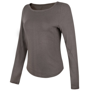 健身女孩修身弹力瑜伽服长袖秋冬打底普拉提训练螺纹跑步运动上衣