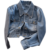 Denim jacket autumn womens 2024 new retro British style fashionable and slim short top