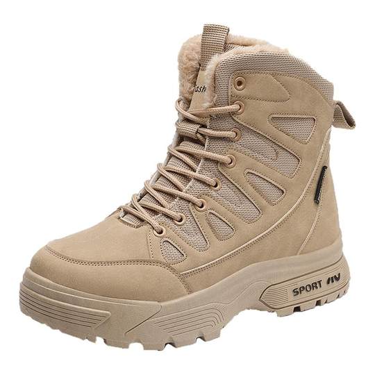 雪地靴男鞋冬季加绒保暖东北棉鞋皮毛一体防水防滑高帮工装马丁靴