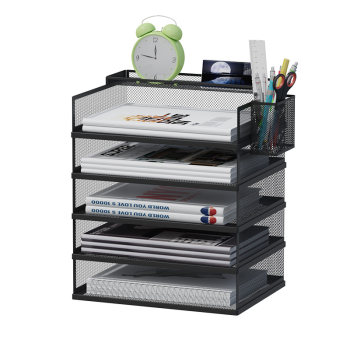File storage rack file basket a4 storage box multi-layer file rack file column bookcase bookcase office supplies storage storage rack desktop file rack desk layered book