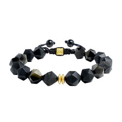 AWNL Brazilian Black Agate Obsidian Bracelet Men's Natural Gemstone Light Luxury Niche Bracelet Birthday Gift