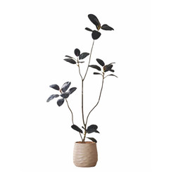 Simulated Green Plant Black Rubber Tree Indoor Living Room High-End Light Luxury Floor-Standing Ornament Advanced Artificial Plant Decoration