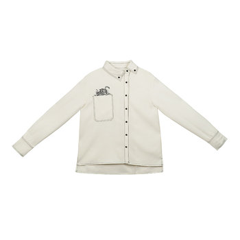 Kamo Original New Niche Fun Shirt for Women Exquisite Embroidered Swan Shirt Unisex Vintage Top for Couples