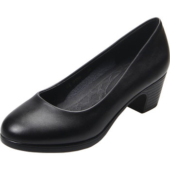 Soft sole work shoes without tiring feet commuting thick heels for women