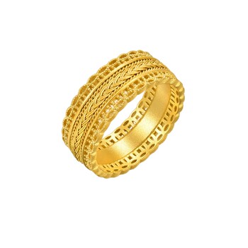 Chow sang sang’s ancient gold culture blesses the ancient ancestors of the east with a wealth of gold pure gold ring 94540r pricing