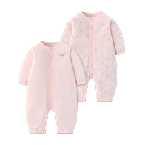 Goodbaby baby jumpsuit pure cotton spring and autumn warm newborn baby jumpsuit straight-neck jumpsuit long-sleeved rompers