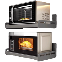 Gun gray kitchen microwave shelf storage rack wall-mounted punch-free wall bracket for oven multi-functional storage