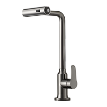 Rainfall waterfall pull-out faucet kitchen hot and cold household splash-proof two-in-one dishwashing basin all copper 1822