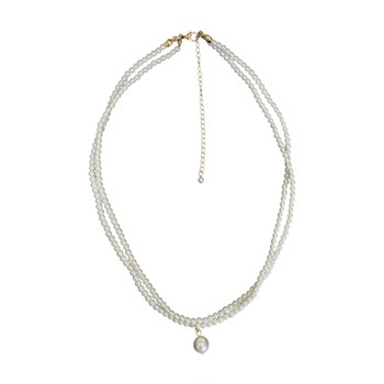<ophelia> french double pearl necklace